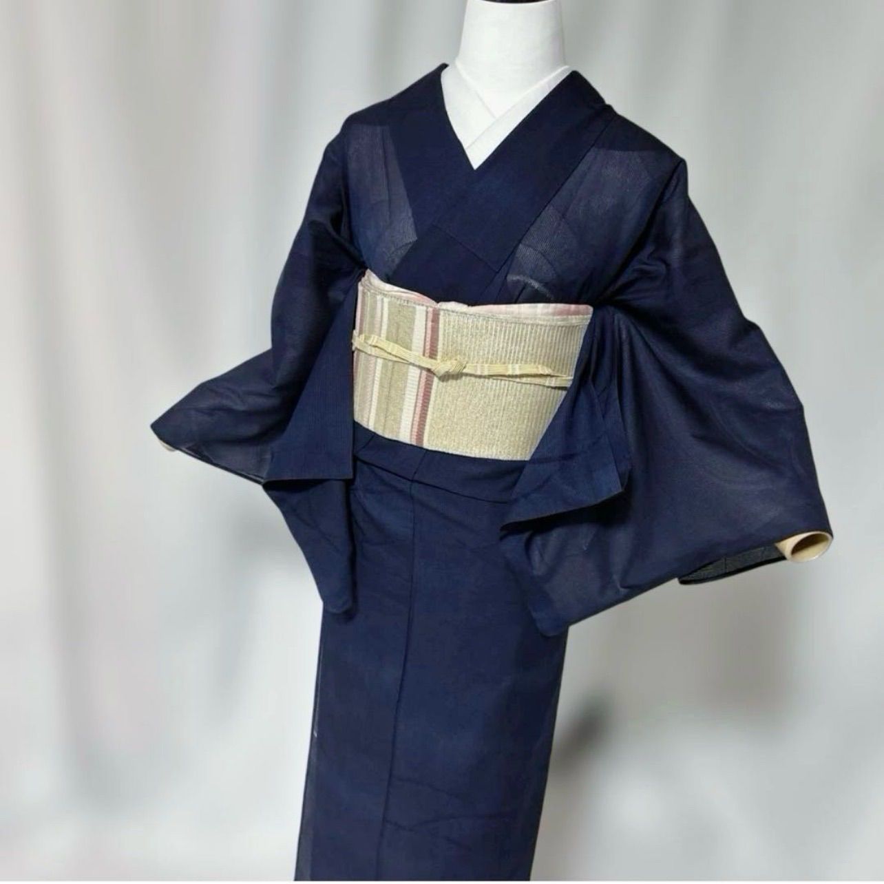 未着用　夏着物　正絹　紋紗　色無地　フルセット　夏帯　夏帯締め　夏帯揚げ　美品 夏着物 紋紗 色無地 フルセット 正絹着物 夏帯 夏帯締め 夏帯揚げ
