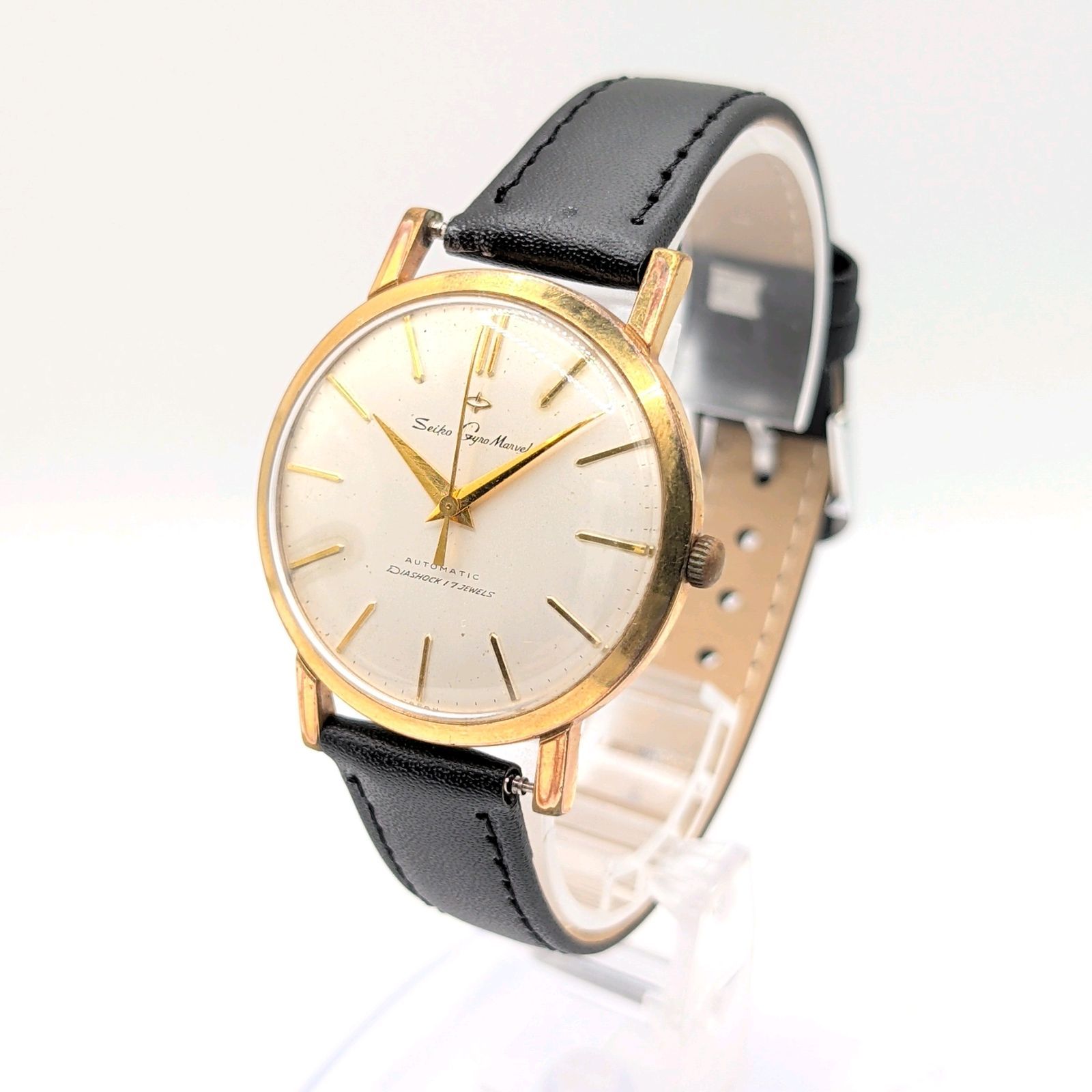 SEIKO GyroMarvel Watch Automatic Men's Round Silver Gokd dial Y2K