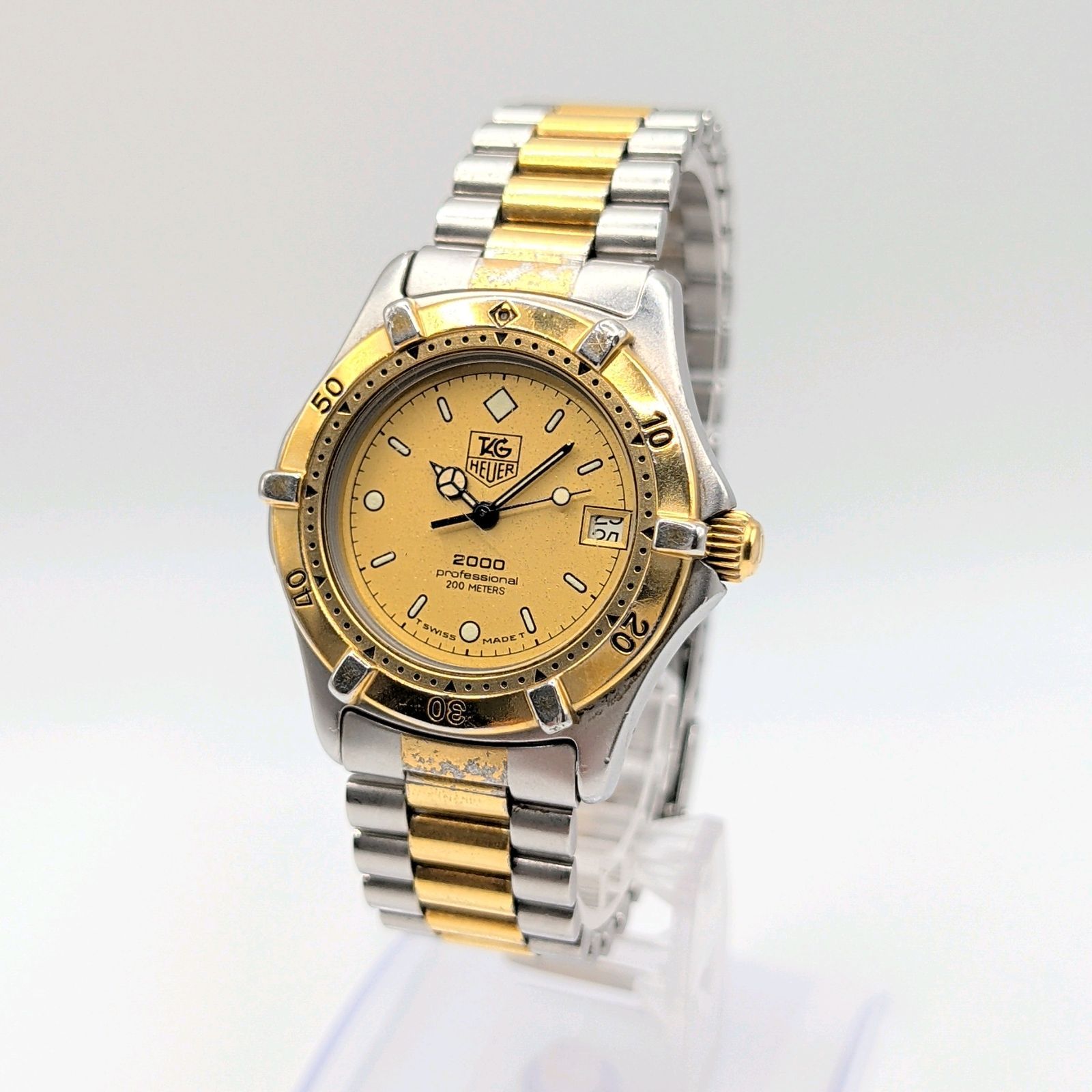 TAG HEUER Professional 2000 Watch quartz Silver Gold dial Y2K 00S