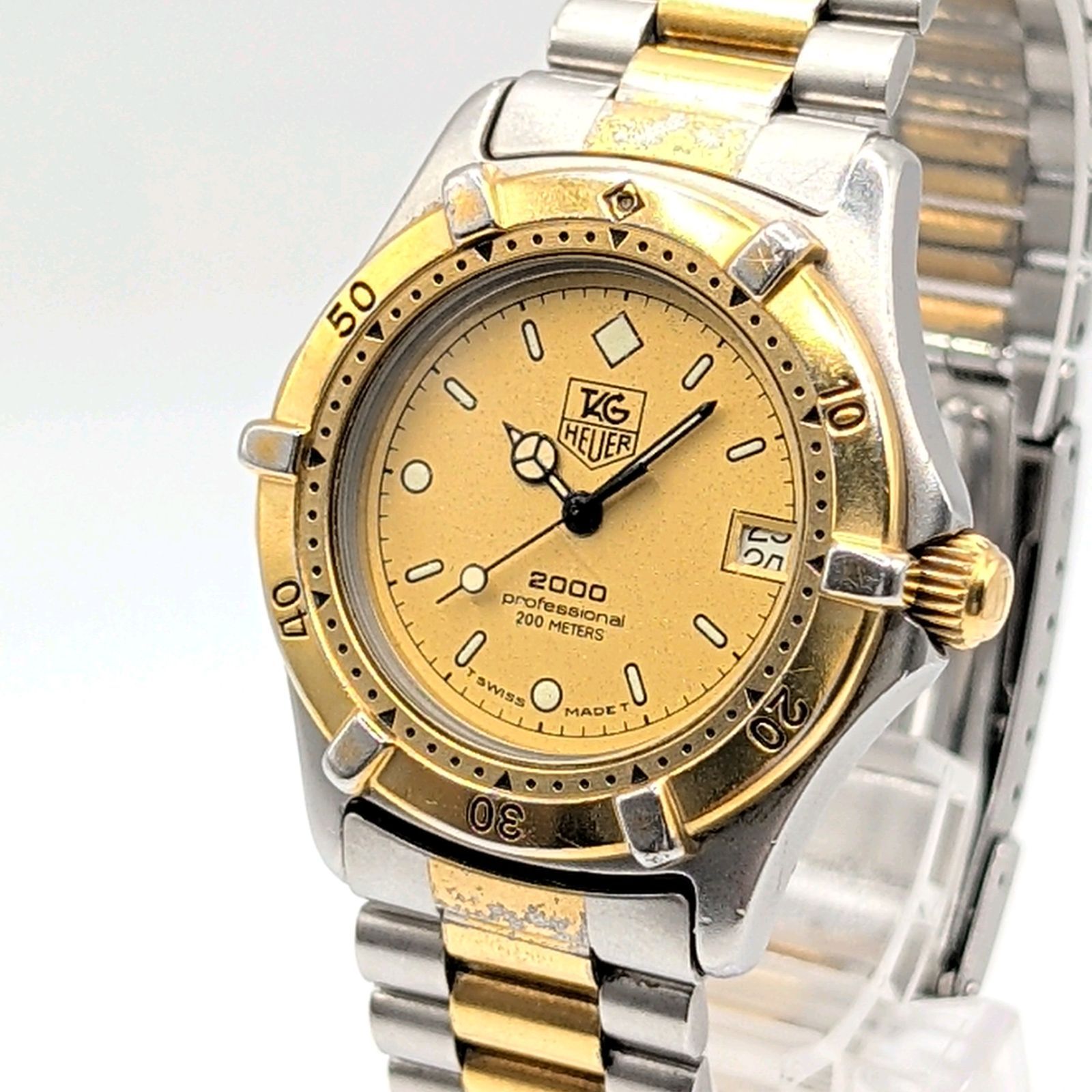 TAG HEUER Professional 2000 Watch quartz Silver Gold dial Y2K 00S