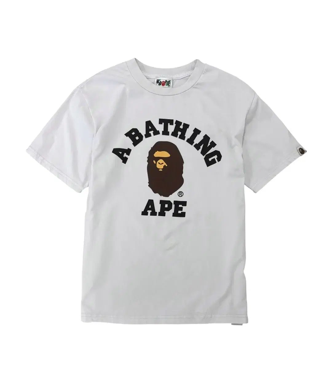 A BATHING APE カレッジ 基本 半袖 白 (S)