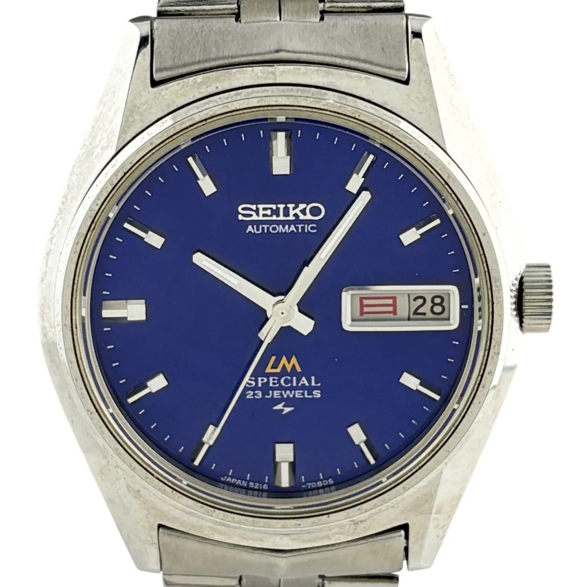 SEIKO 自動巻き時計 ブルー メカニカル 自動巻（手巻つき）】セイコー5