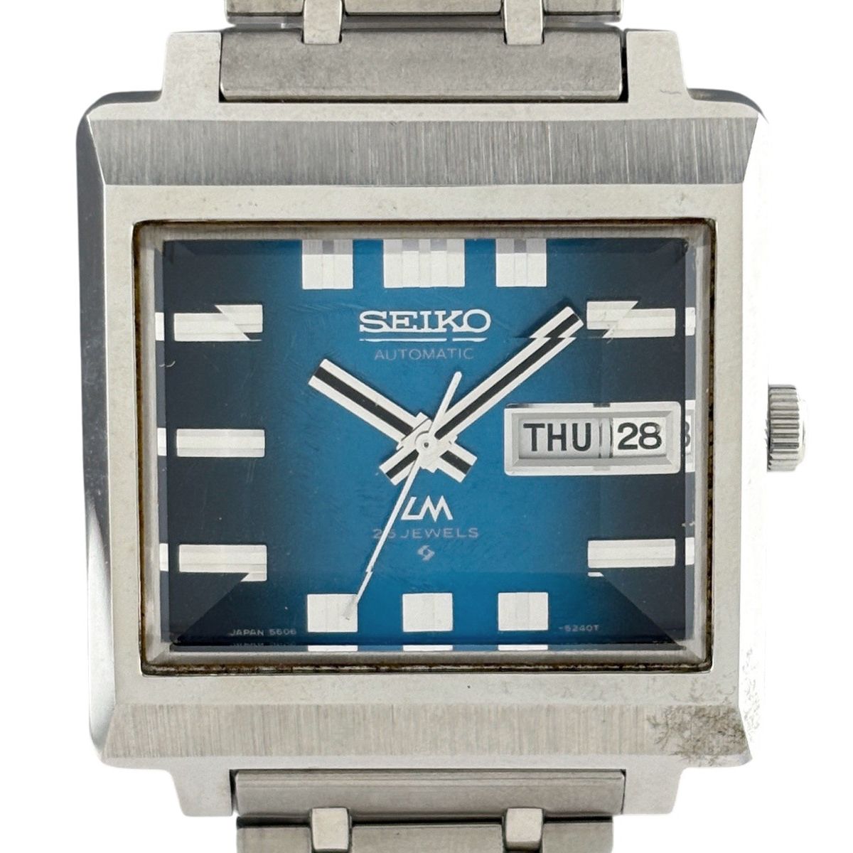 セイコー SEIKO ロードマチック LM 5606-5080 腕時計 SS 自動巻き ブルー系 メンズ 【中古】