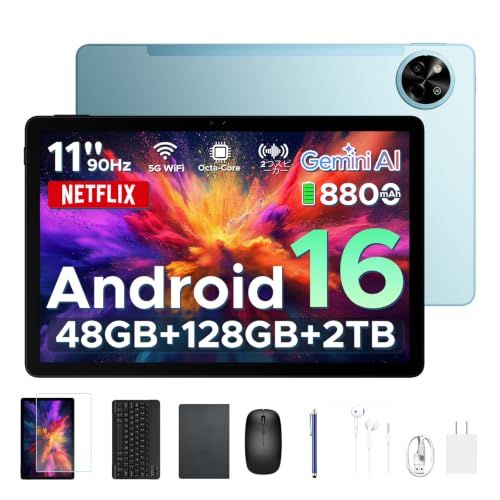 【 タブレット 11インチ セット版】P11 Android16 11インチ タブレット WiFiモデル, 48GB+128GB+2TB拡張, Gemini AI, T7250 8コア搭載, 90Hz, 8800mAh, Widevine L1, 13MP/i