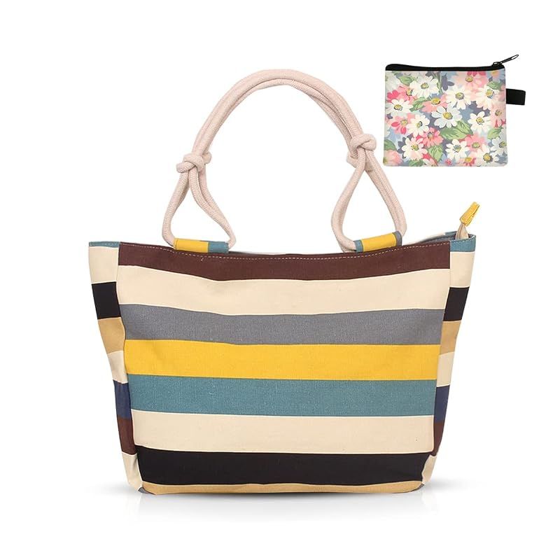 [NICOLE & DORIS] トートバック キャンバス レディース ハンドバッグ 帆布 可愛い花柄 軽量 大容量 A4対応 トート 撥水 自立 ショルダーバッグ マザーズバッグ おしゃれ ブランド 通勤 旅行 ショッピング プレゼント カーキ ?+ポーチ 6,015円