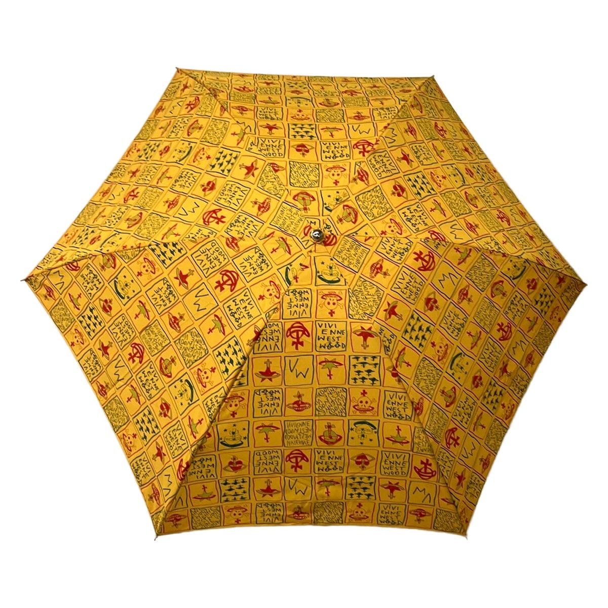 VivienneWestwood ACCESSORIES(ヴィヴィアンウエストウッドアクセサリーズ) 折りたたみ傘 - ダークイエロー×レッド×マルチ 7,176円