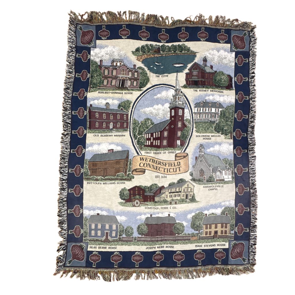 vintageラグ ブランケット マルチカバー タペストリー コネチカット州 ウェザーズフィールド 名所 Rug Blanket Landmark 3817 5,760円