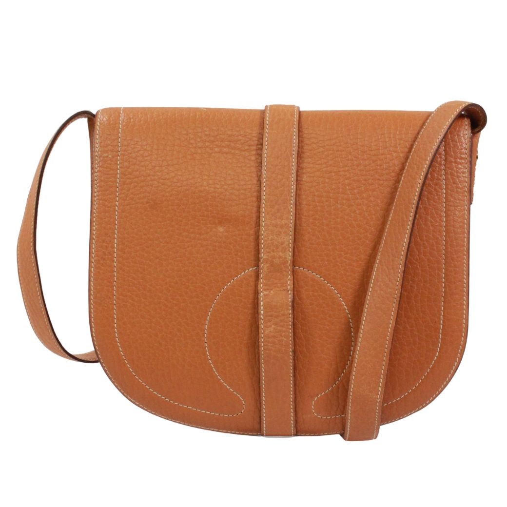 【新着】HERMES ギャロパード フィヨルド ブラウン ショルダーバッグ ゴールド