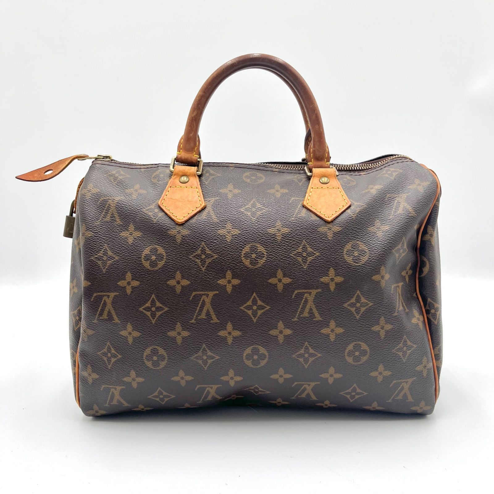 LOUIS VUITTON ルイヴィトン モノグラム スピーディ30 M41526 PVC ブラウン ハンドバッグ