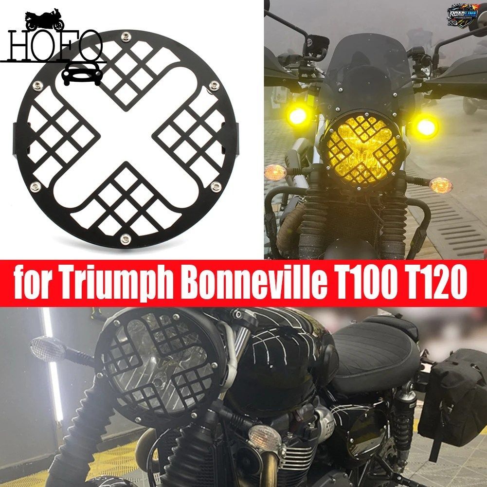 トライアンフ ボンネビル T100 T120 スラクストン、ホンダ CB150 用オートバイヘッドライトグリルライトカバーガードプロテクター