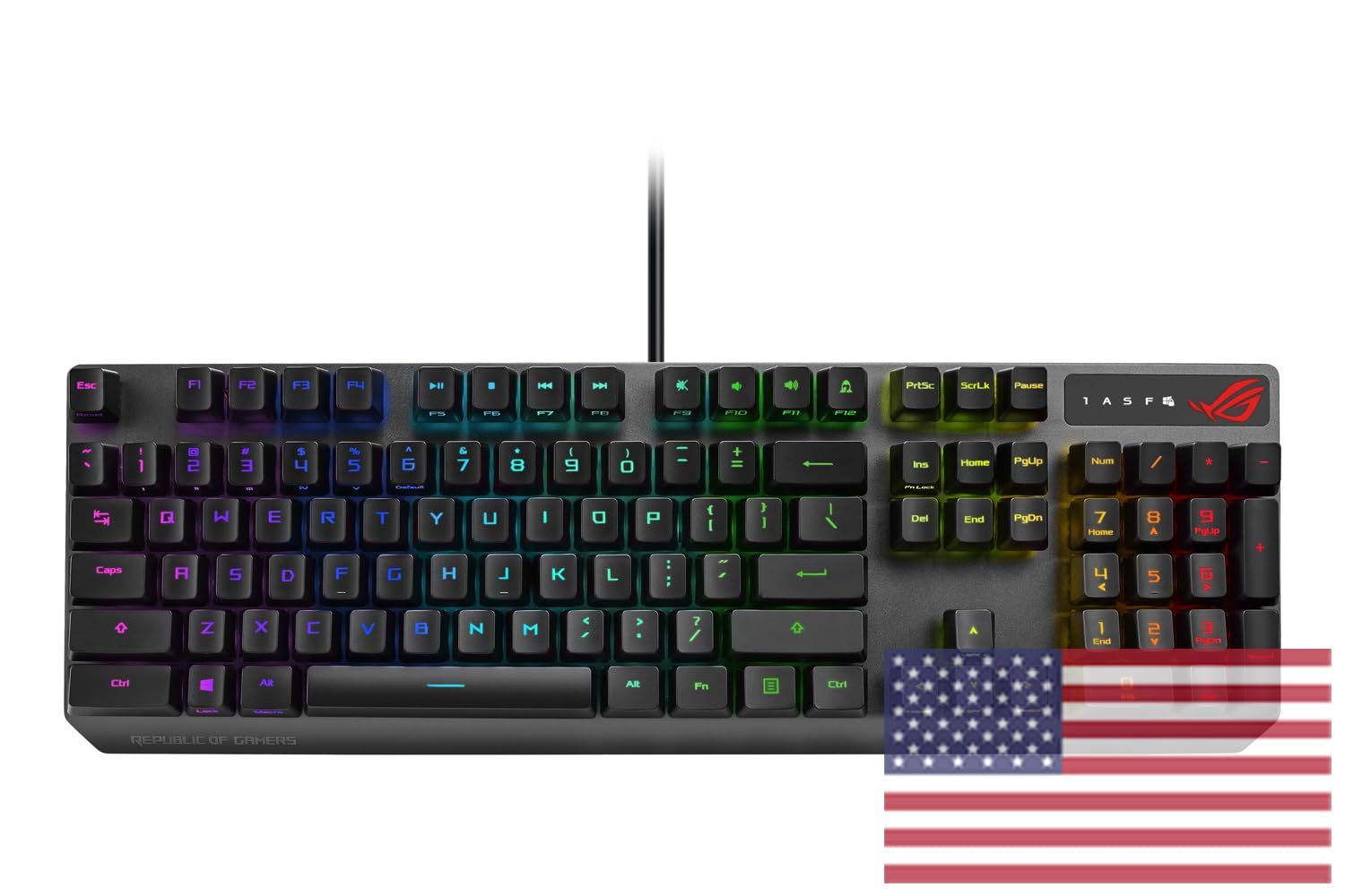 ASUSTek FPSゲーマー向け ROGStrix Scope RXオプティカル RGB ゲーミングキーボード XA05 ROG STRIX SCOPE RX/RD/US IP56防水、防塵 [赤軸 英語表記]