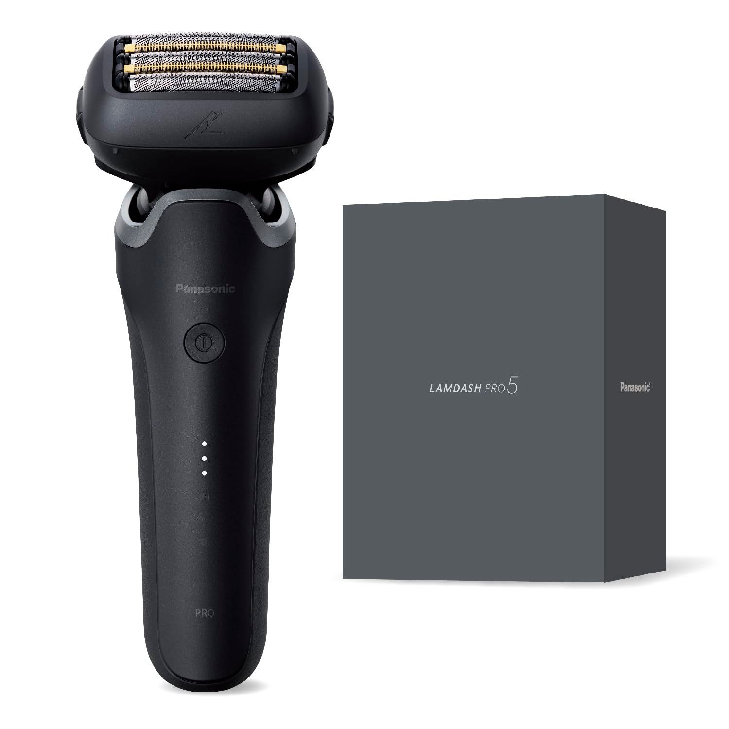 パナソニック メンズ シェーバー ラムダッシュ PRO 5枚刃 電動 髭剃り ラムダッシュAI⁺ ACアダプター充電 ES-L551D-K マットブラック [充電中でも剃れる]