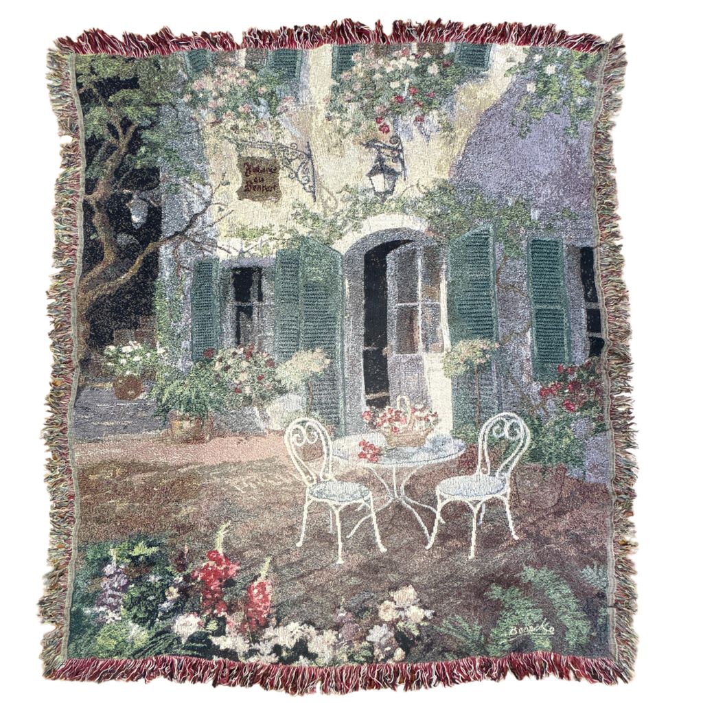vintageラグ ブランケット マルチカバー タペストリー 庭園 フラワー アート 絵画 Rug Blanket Landscape 3831