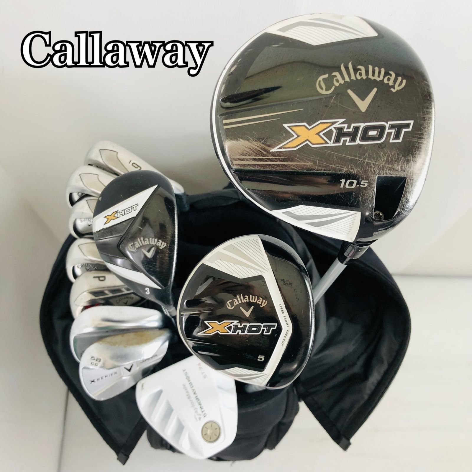 【保証付】Callaway キャロウェイ X HOT ゴルフクラブ フルセット ゴルフセット クラブセット メンズ 初心者 入門 右利き パター付 安価 EC-84
