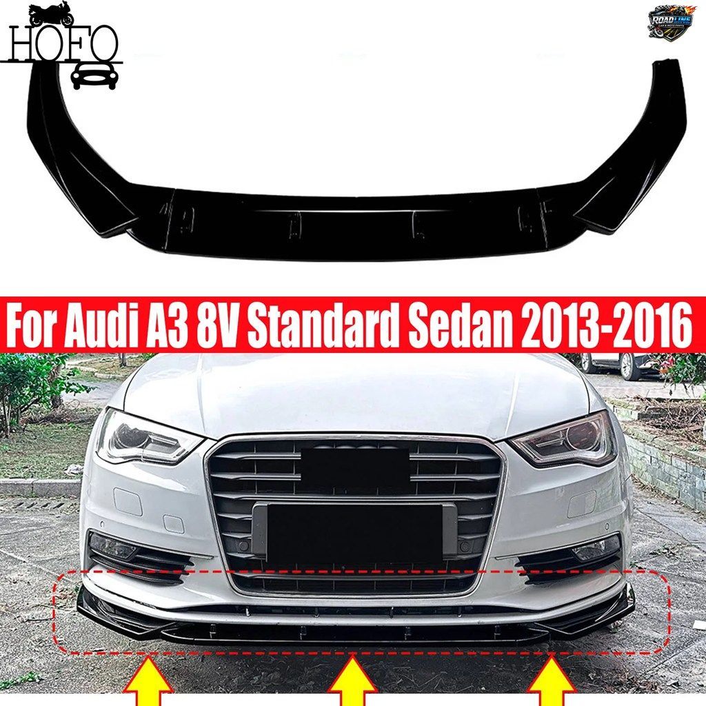 アウディ A3 8V スタンダードセダン 2013-2016 2014 2015 用 フロントバンパースポイラー ロアリップブレードスプリッタープロテクター