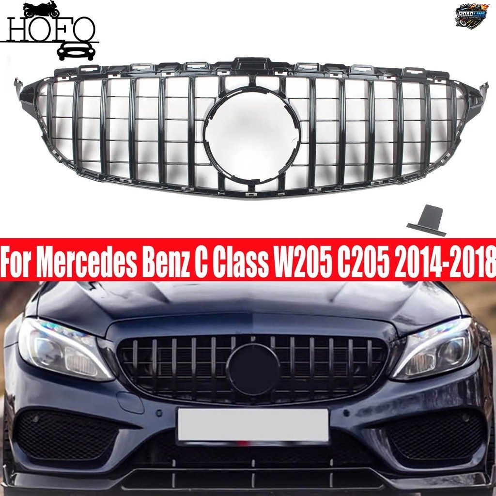 メルセデスベンツ Cクラス W205 C205 2014 - 18 用アップグレード フロントインレットバンパーグリル レーシンググリル