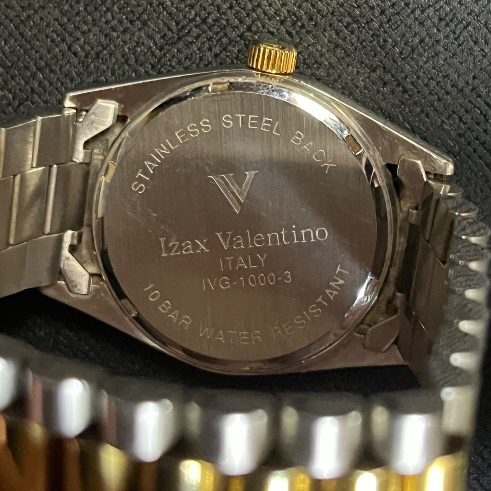 稼働品】 Izax Valentino メンズ 腕時計 ゴールド シルバー IVG-1000-3
