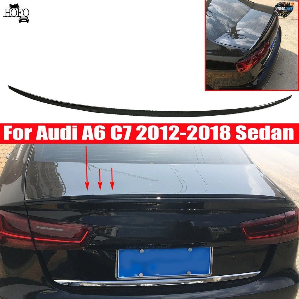 アウディ A6 C7 2012 - 18 セダン用リアトランクスポイラー スポイラーリップ カーリアルーフスポイラー スプリッターウィング