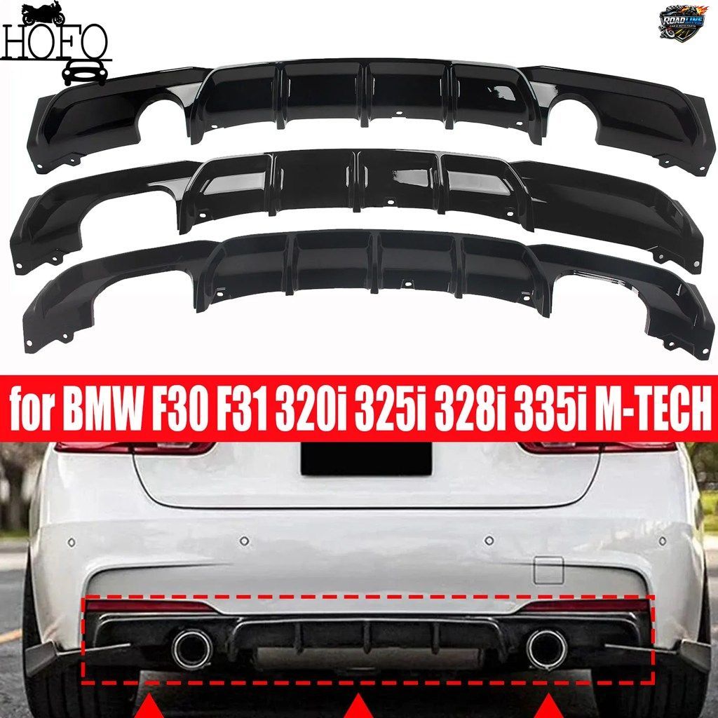 BMW F30 F31 320I 325I 328I 335I M-TECH M-SPORT 2012-2018専用 リアディフューザー フロントリップ トランクスポイラー グロスブラック