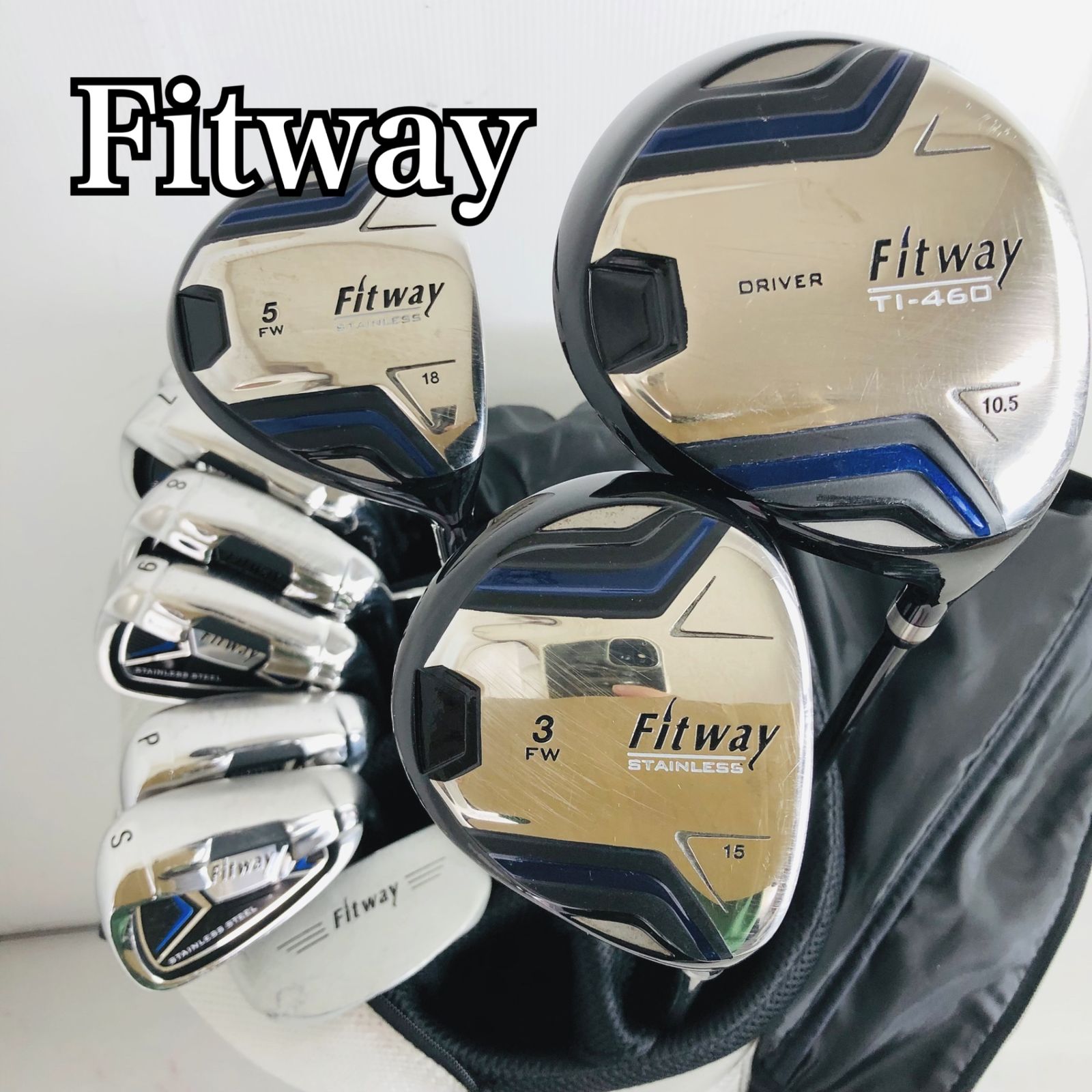 【保証付】Fitway フィットウェイ ゴルフクラブ フルセット ゴルフセット クラブセット メンズ 初心者 入門 右利き パター付 安価 EC-83