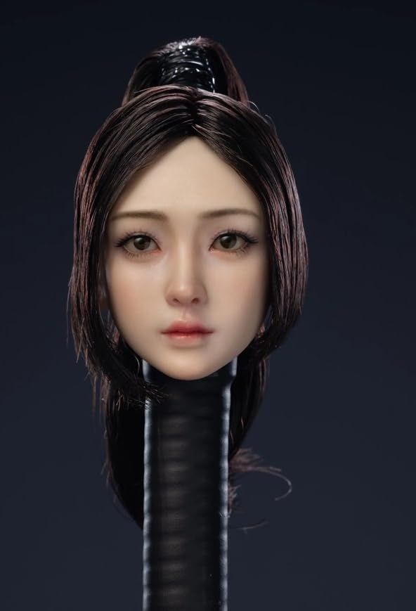 【新品】[TOYBARJAPAN]1/6スケール アクションフィギュア用 TBLeague等素体に適合 パール白肌 W TOYS アクションアイ可動目 アジアン美人女性ヘッド(素体と服は含みません) (厚化粧B) 9f0d8456