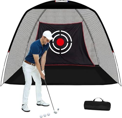 【新品】ゴルフネット 練習用 防球ネット 室内 屋外 兼用 大型 折りたたみ 簡単設置 耐久性高い テトロン製 幅3x奥行1.8x高さ2.1m 96822648