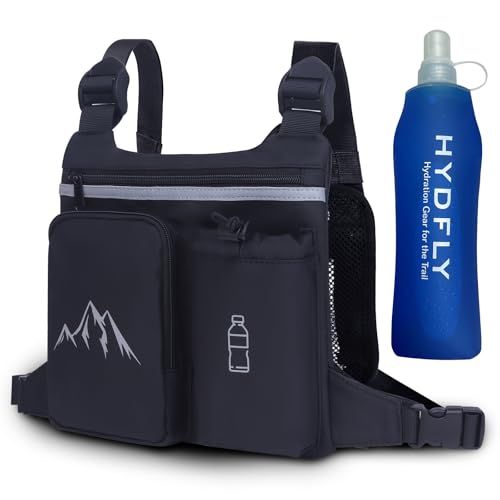 【新品】チェストバッグ ランニングバッグ 500ml ハイドレーション ボトル付き 揺れない ジョギング ポーチ ランニングポーチ ジョギングバッグ 7.9インチipad対応 水筒付き 反射テープ付き 男女兼用 サイクリング用 散歩用 29853448