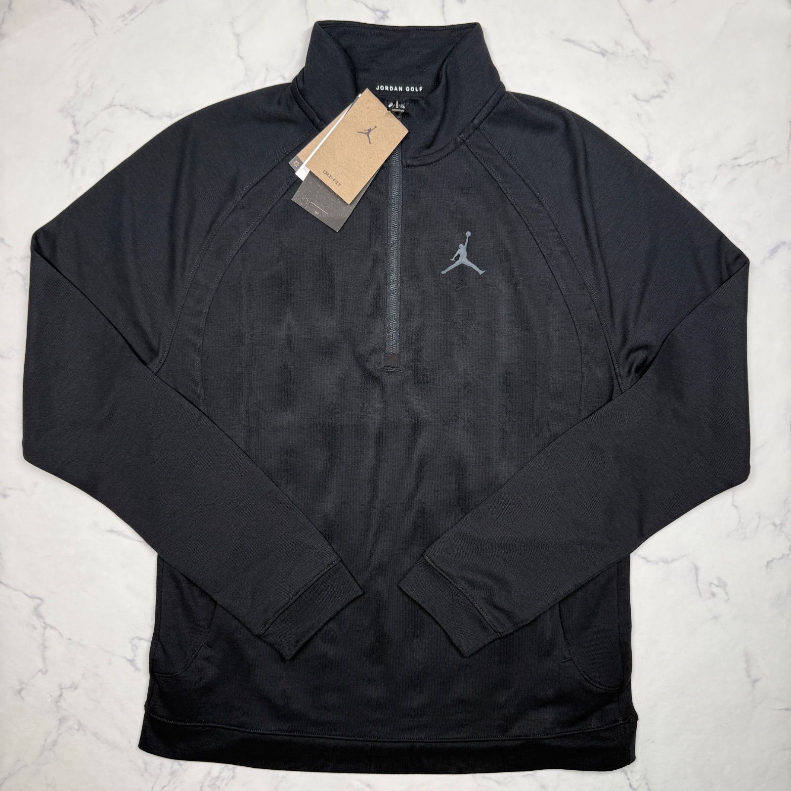 新品タグ付き JORDAN GOLF ハーフジップ 長袖 プルオーバー L ブラック DRI-FIT ジョーダン ゴルフ