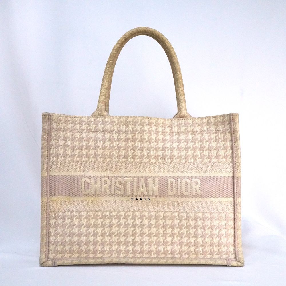 CHRISTIAN DIOR クリスチャン ディオール BOOK TOTE ブックトート 千鳥格子 ピンク キャンバス M1296ZZAF