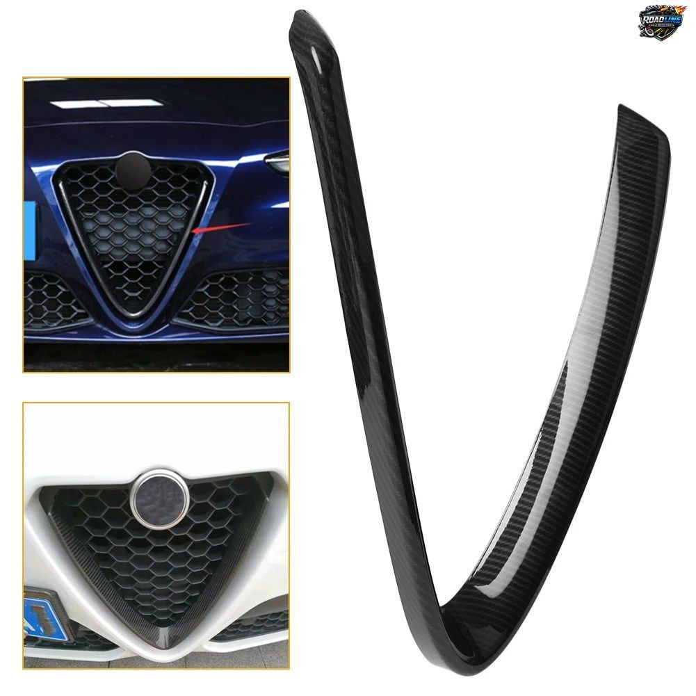 アルファロメオ ステルヴィオ 2017 2018 用 カーフロントグリル トリム グリル V シェイプ カバー デコレーション シェル トリム ABS プラ