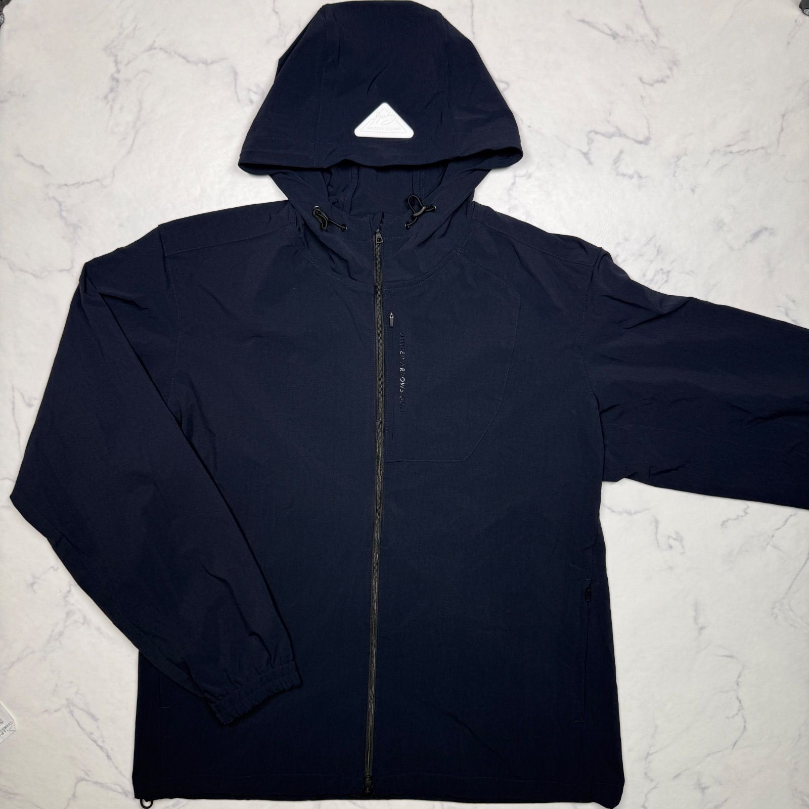 UNITED ARROWS GOLF 360° MASTER フーデッド ジャケット ネイビー XL