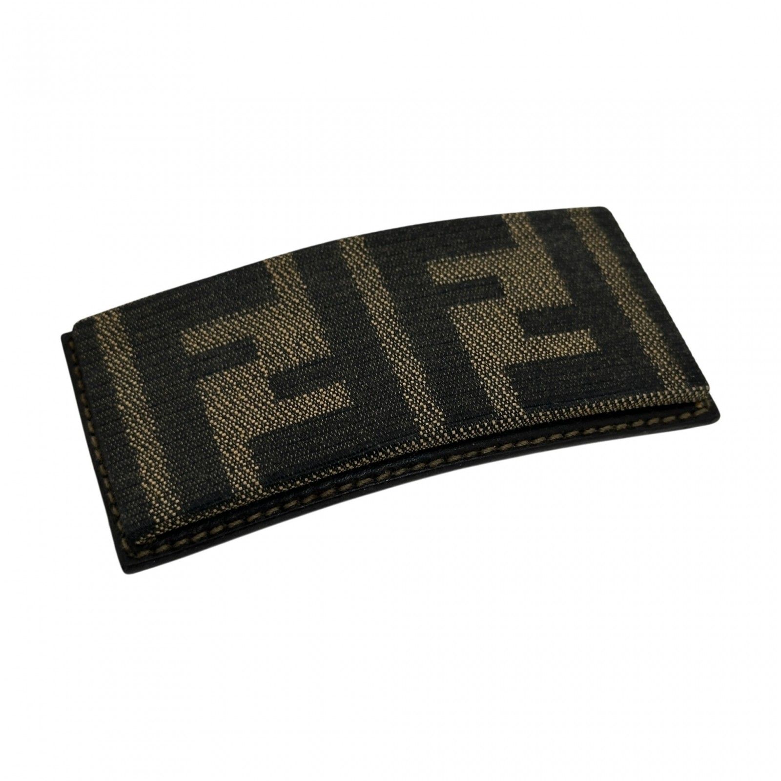 【中古】フェンディ ズッカ バレッタ FFロゴ キャンバス ヘアアクセサリー ブラウン Aランク fe5408gg