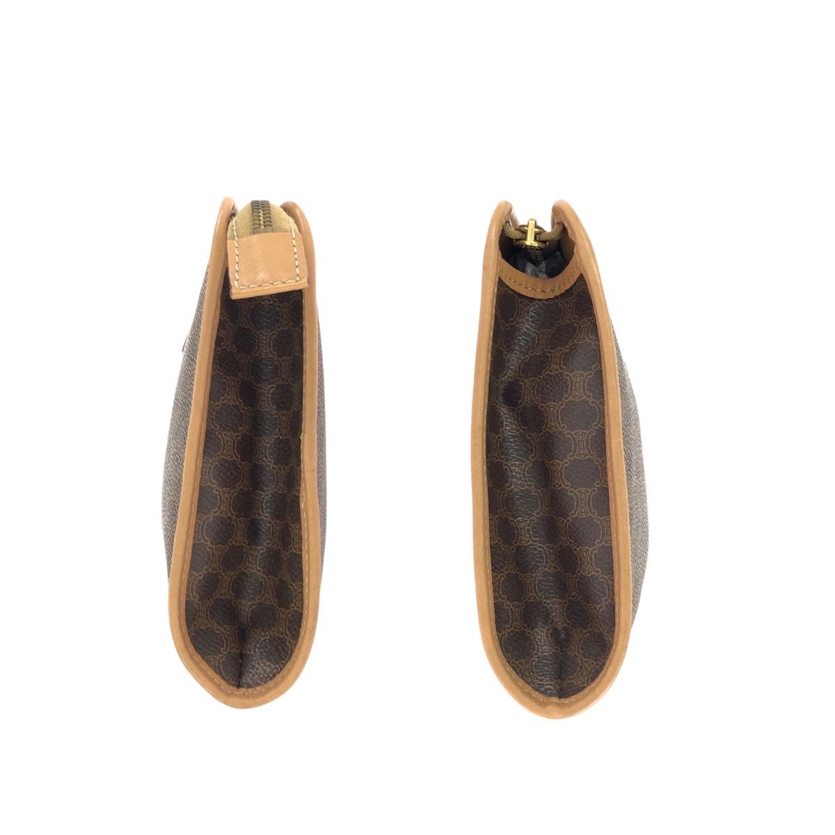 美品 CELINE セリーヌ ヴィンテージ マカダム ブラウン ゴールド金具