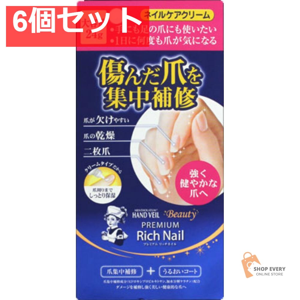 ロート製薬 メンソレータム ハンドベール プレミアムリッチネイル 大容量 24g 6個セット まとめ売り
