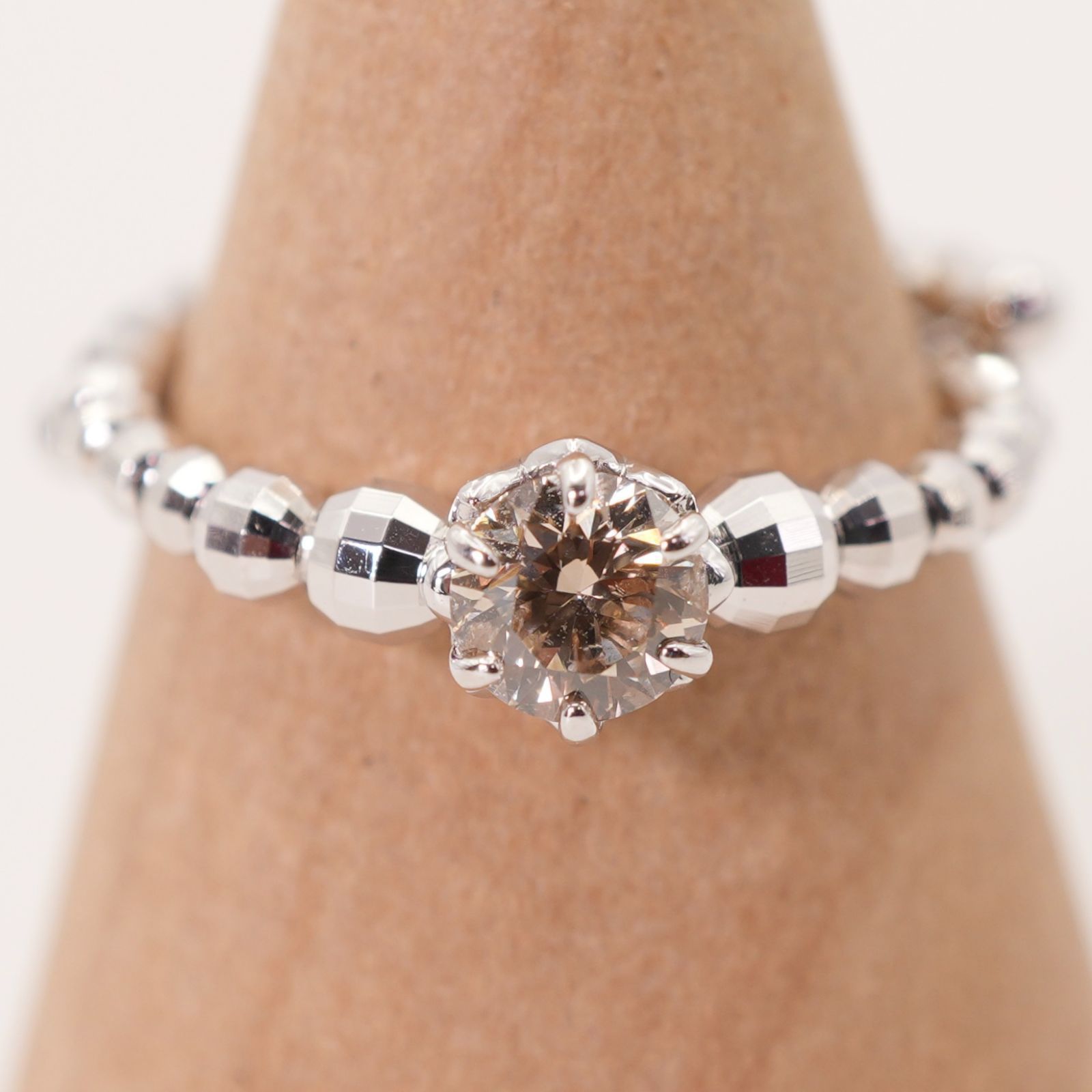 QVC ミラーボール ワイヤー リング K18 0.30ct/25-953S