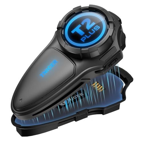 2026 TNICER バイク インカム T2 PLUS バイク用 10人同時メッシュ通信可能 Bluetooth 5.2 デュアルチップ 音楽ながら通話 同時通話 1.5km通信距離 専用アプリ ワンクリック自動接続 通信自動復帰 サブウーファー 音楽pms