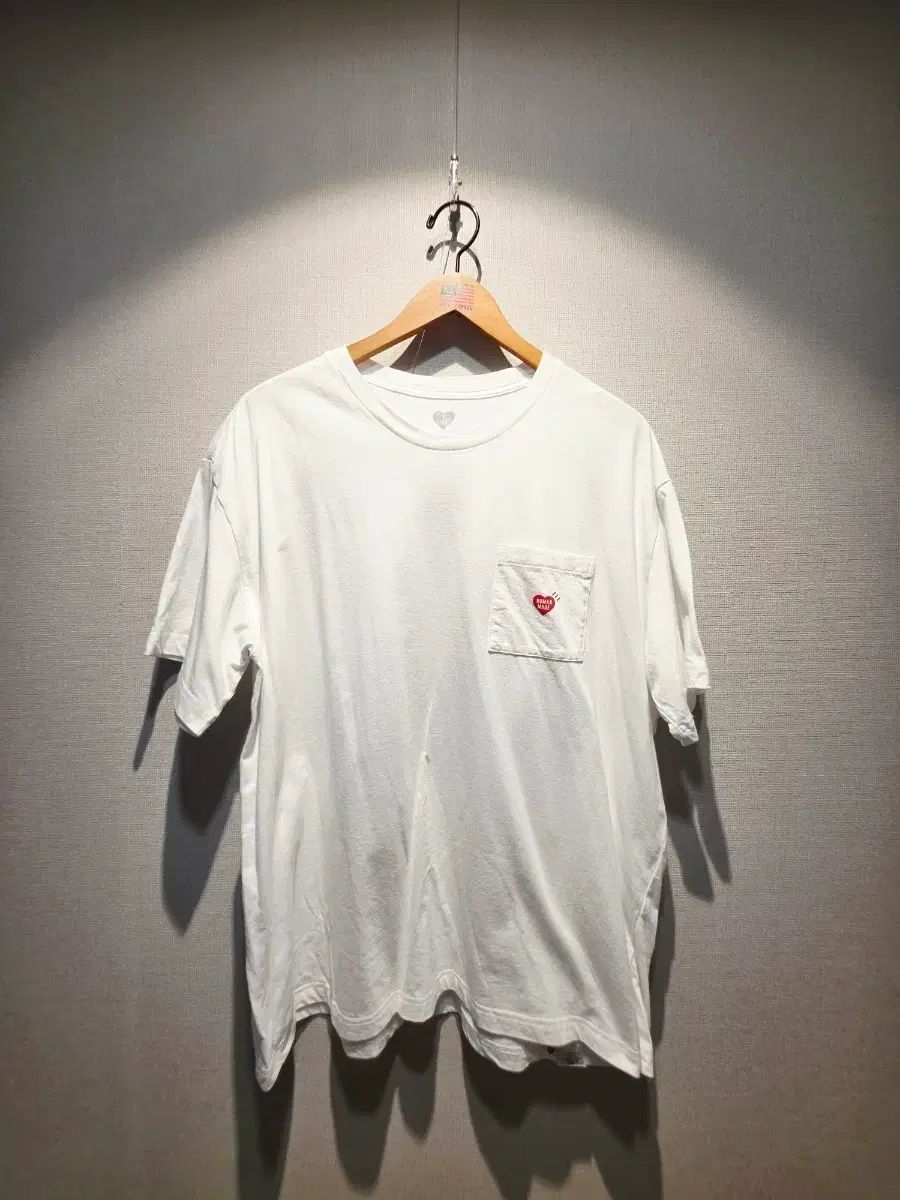 HUMAN MADE ヒューマンメイド ポケット ハート 半袖Tシャツ 白 XL