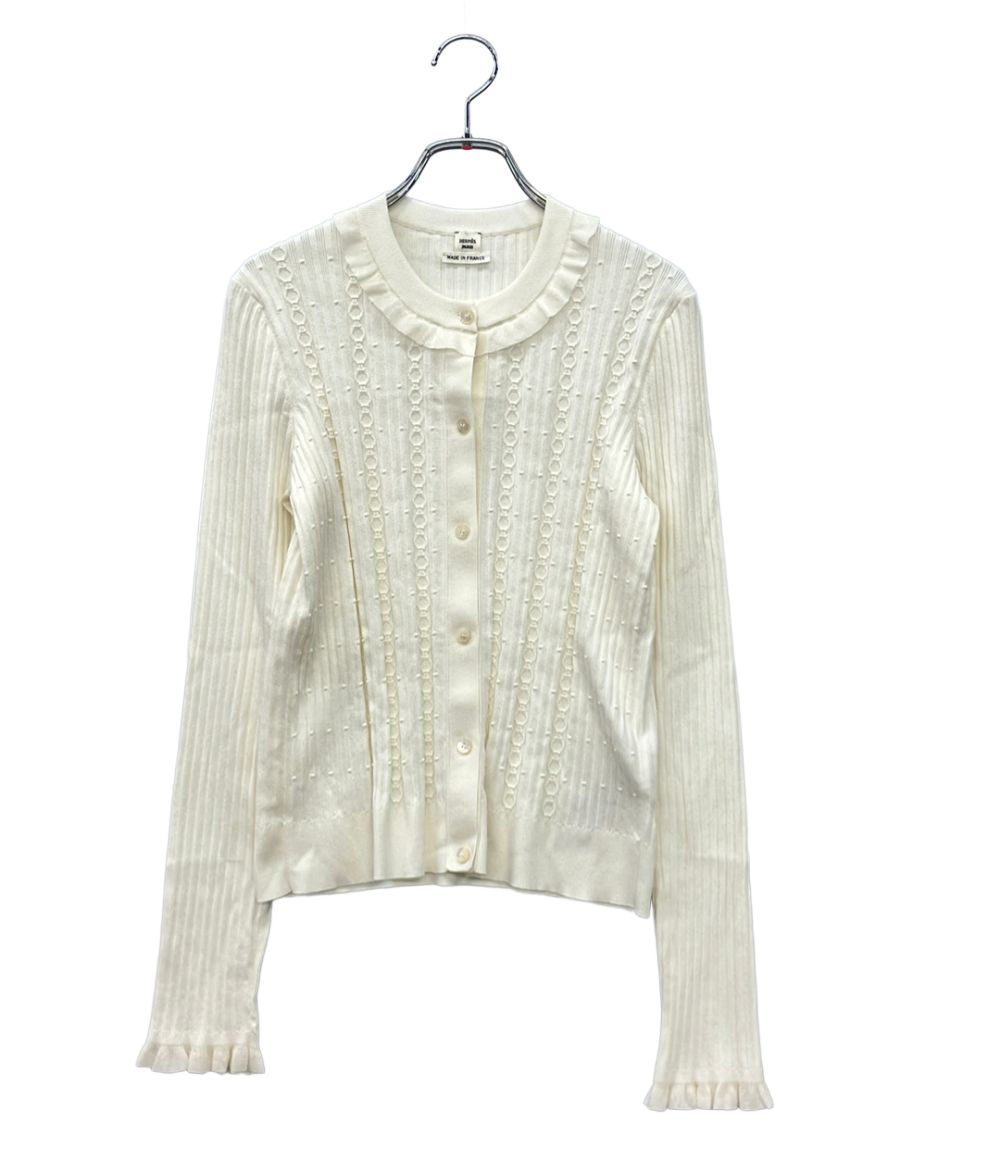 美品 エルメス 長袖カーディガン H6E2738DI レディース SIZE 38 (M) HERMES 60,924円