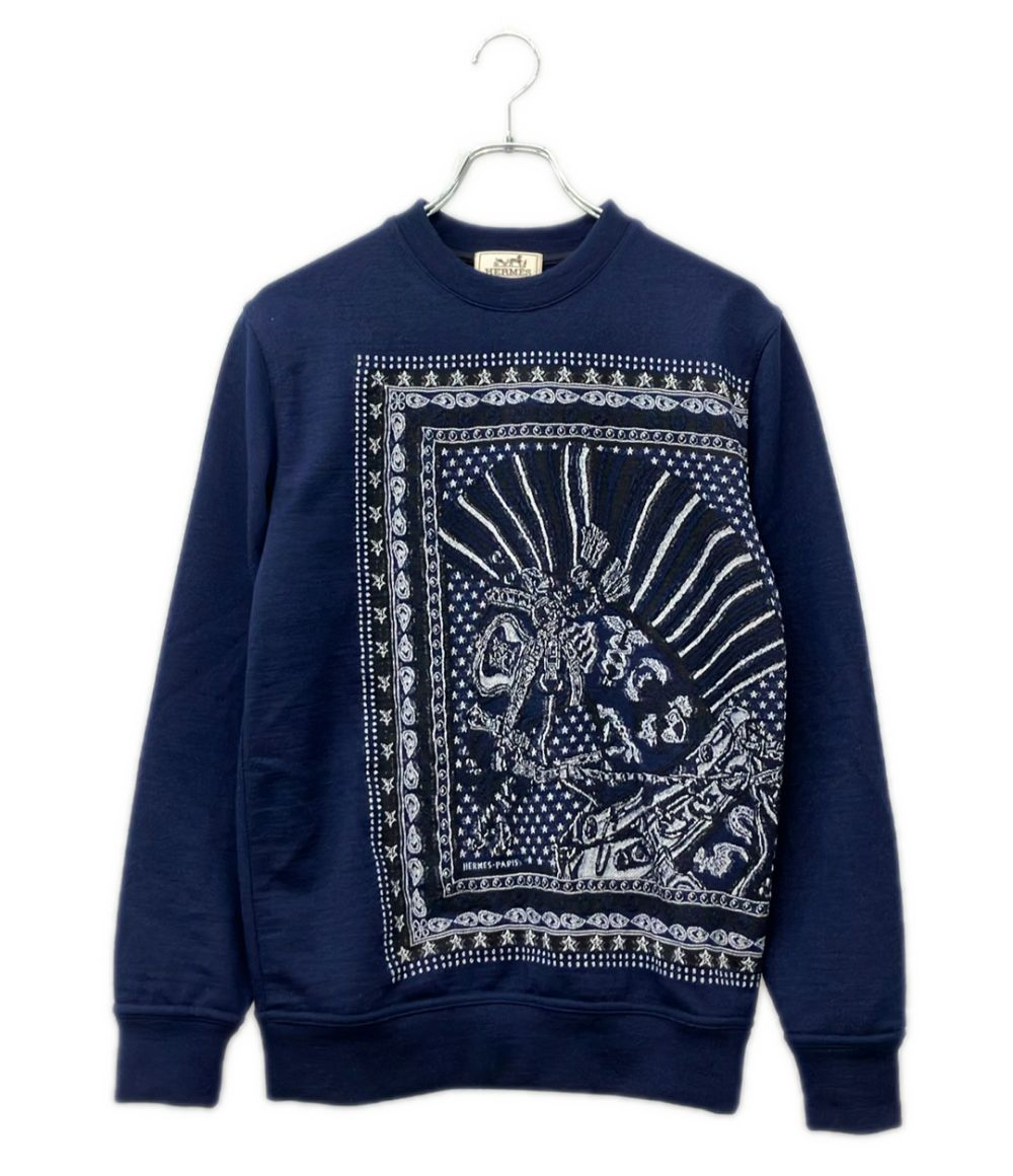 エルメス 長袖 シュヴァルパンクバンダナ ニット H467880HA メンズ レディース SIZE XXS HERMES