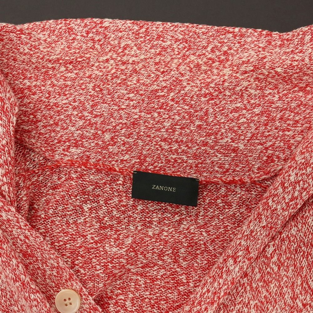 中古】ザノーネ ZANONE コットンリネン ショールカラー ニット