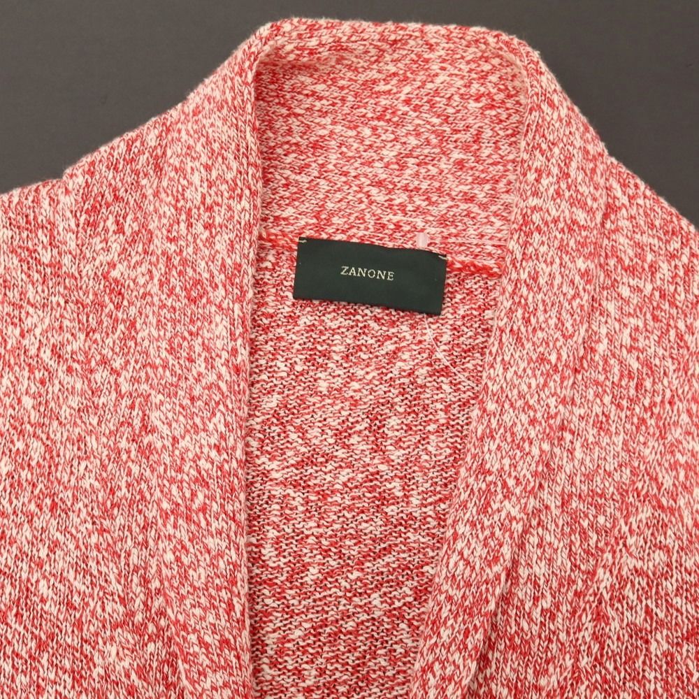 中古】ザノーネ ZANONE コットンリネン ショールカラー ニット
