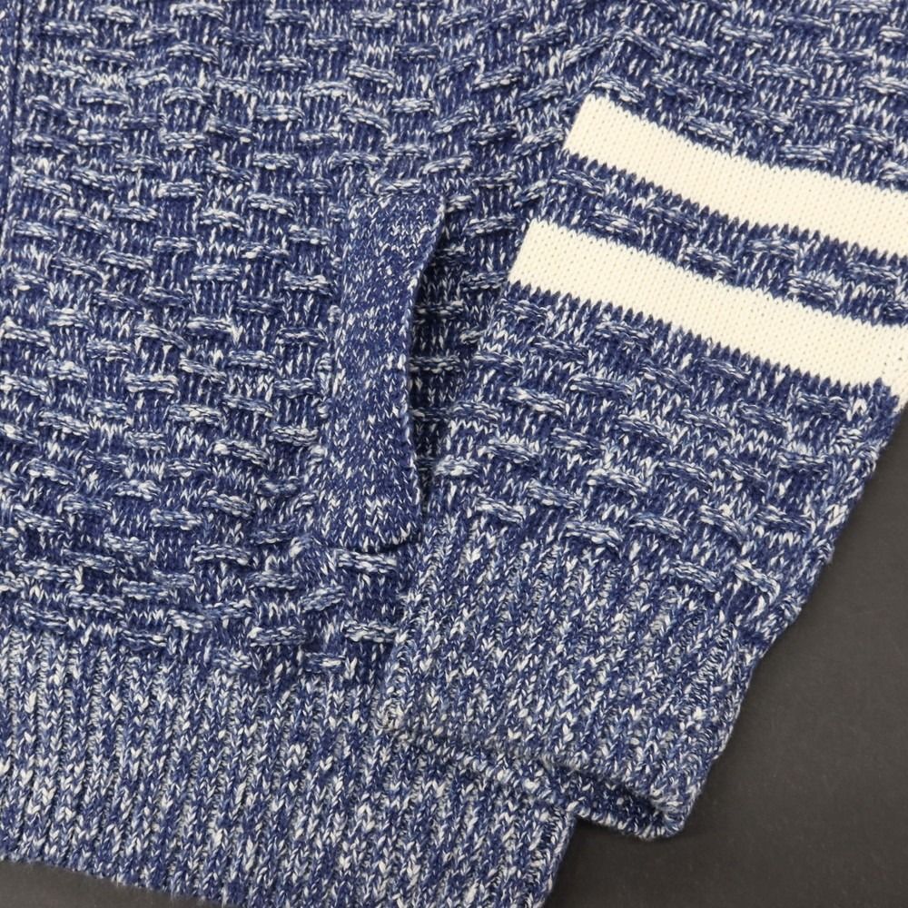中古】ザノーネ ZANONE コットンリネン スタンドカラー ニット