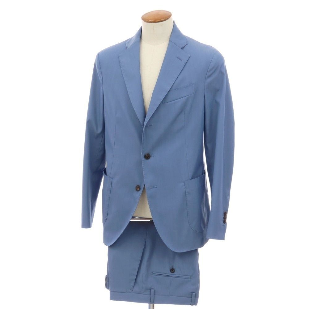 【新品】ドルモア DRUMOHR ストレッチ ポリエステルウール 3つボタンスーツ ブルー【サイズ48】【メンズ】