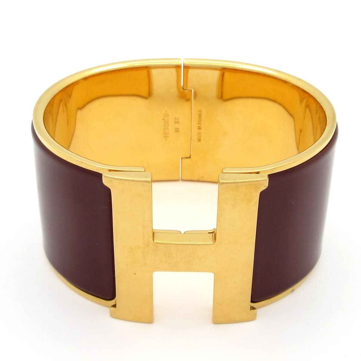 HERMES(エルメス) バングル クリッククラックTGM ゴールド×ダークブラウン