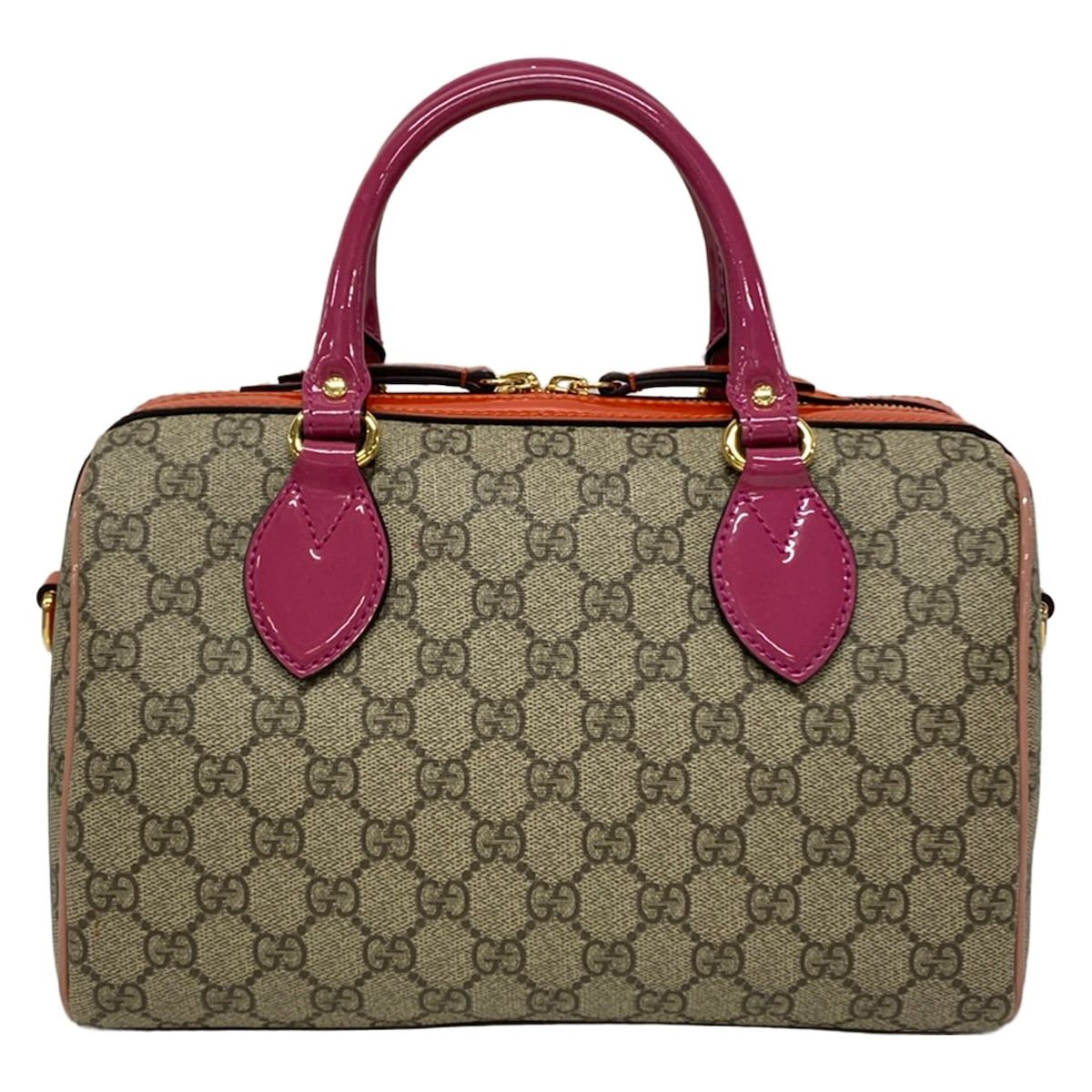 GUCCI(グッチ) ハンドバッグ GGスプリーム 409529 ベージュ×パープル×オレンジ レザー