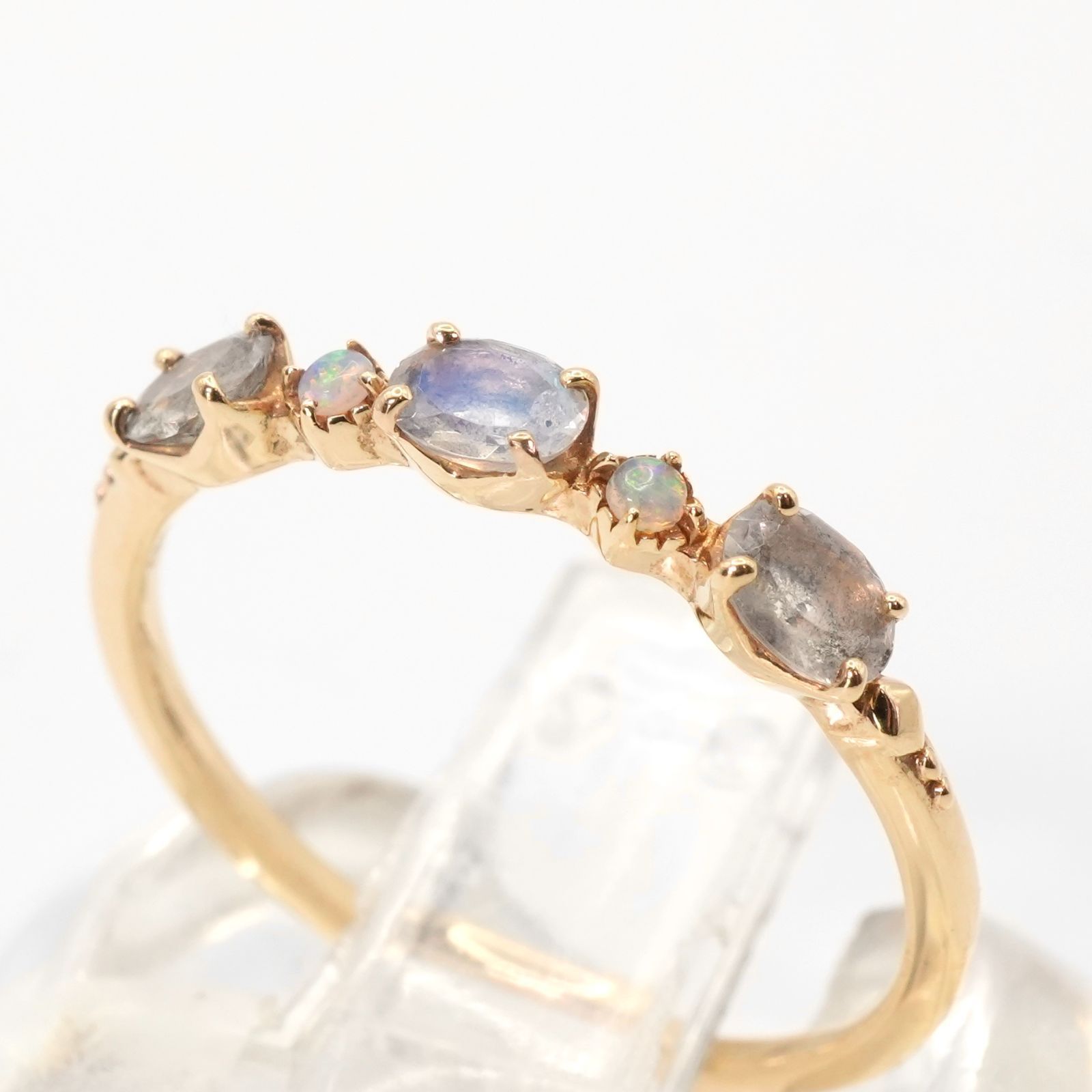美品 アガット ホワイトラブラドライト K10 リング/25-42S 19,296円