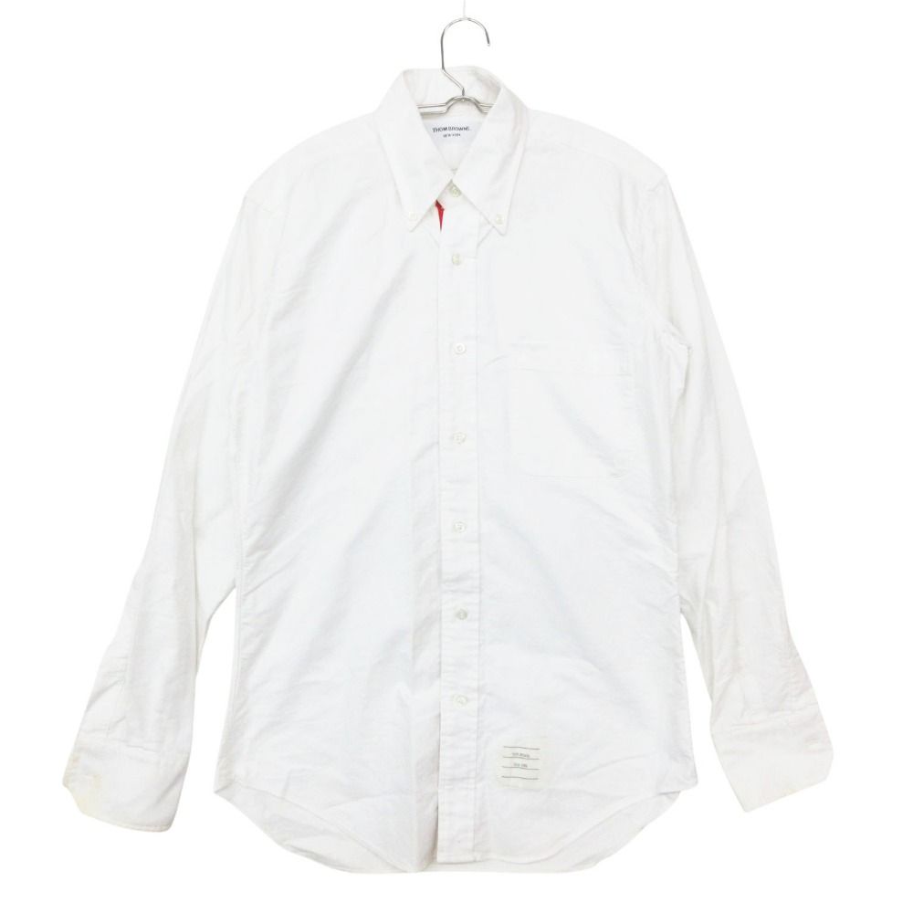 トムブラウン 長袖 シャツ トリコロール ボタンダウン オックスフォード THOM BROWNE トムブラウン 長袖シャツ トリコロールカラー ボタン
