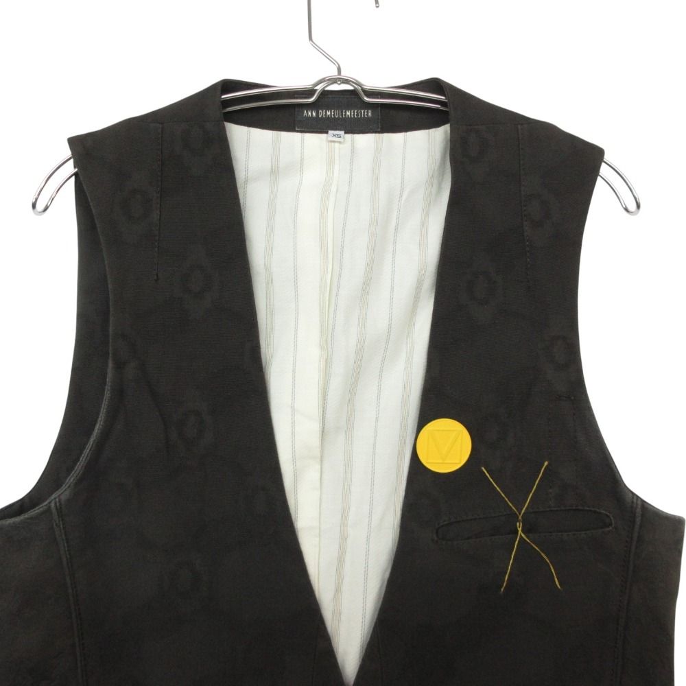 【未使用品】Ann Demeulemeester ホワイト ロングベスト ジレ ANN DEMEULEMEESTER アンドゥムルメステール ベスト 17SS 花柄ベスト