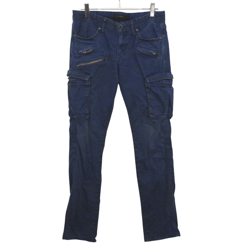 CIVARIZE シヴァーライズ カーゴパンツ ボトムス ジッパーポケット スキニー スリムテーパード ネイビー 44【M】 メンズ 【中古】