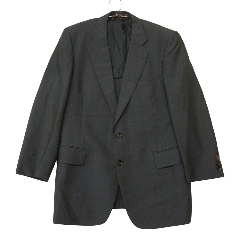 Burberrys バーバリーズ テーラードジャケット Vintage 2B ブレザー ウール モヘア 上着 アウター グリーングレー A6【L】 メンズ 【中古】